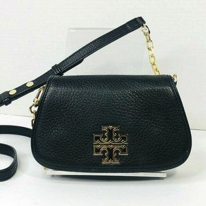 Tory Burch Mini Britten Pebbled Leather Crossbody